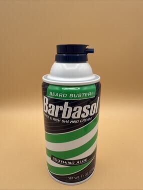 BARBASOL Thick & Rich Shaving Cream Beard Buster Soothing Aloe 11oz RARE VHTF